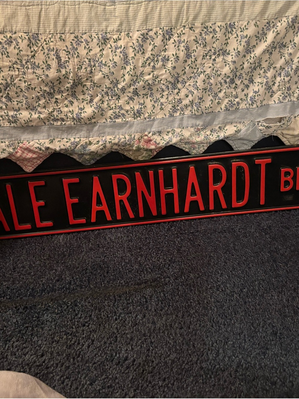 Nascar Dale Earnhardt Black Sign with Red Raised Letters